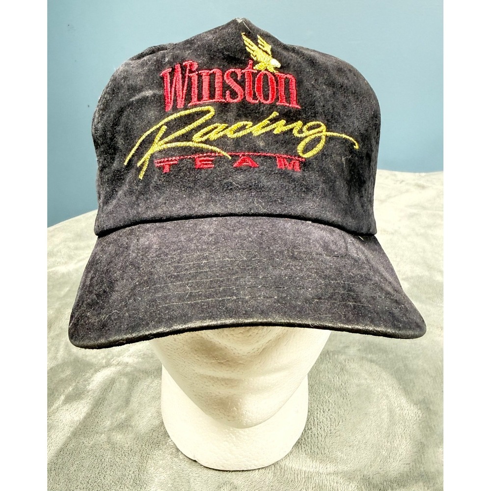 Vintage Winston Racing Team Snapback Hat NASCAR Eagle Black Red